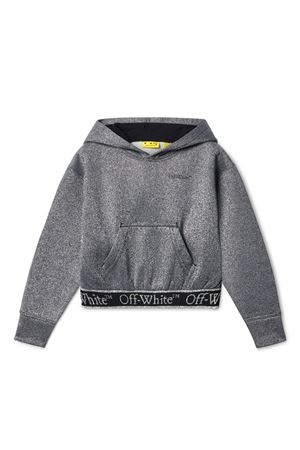 silver cotton hoodie OFF WHITE KIDS | OGBB005F24FLE0017210